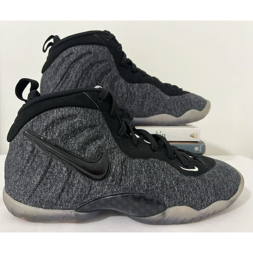 Nike Air Foamposite Pro Wool Fleece Kids Boys Suede Sneakers DarkGray Shoes 4.5Y